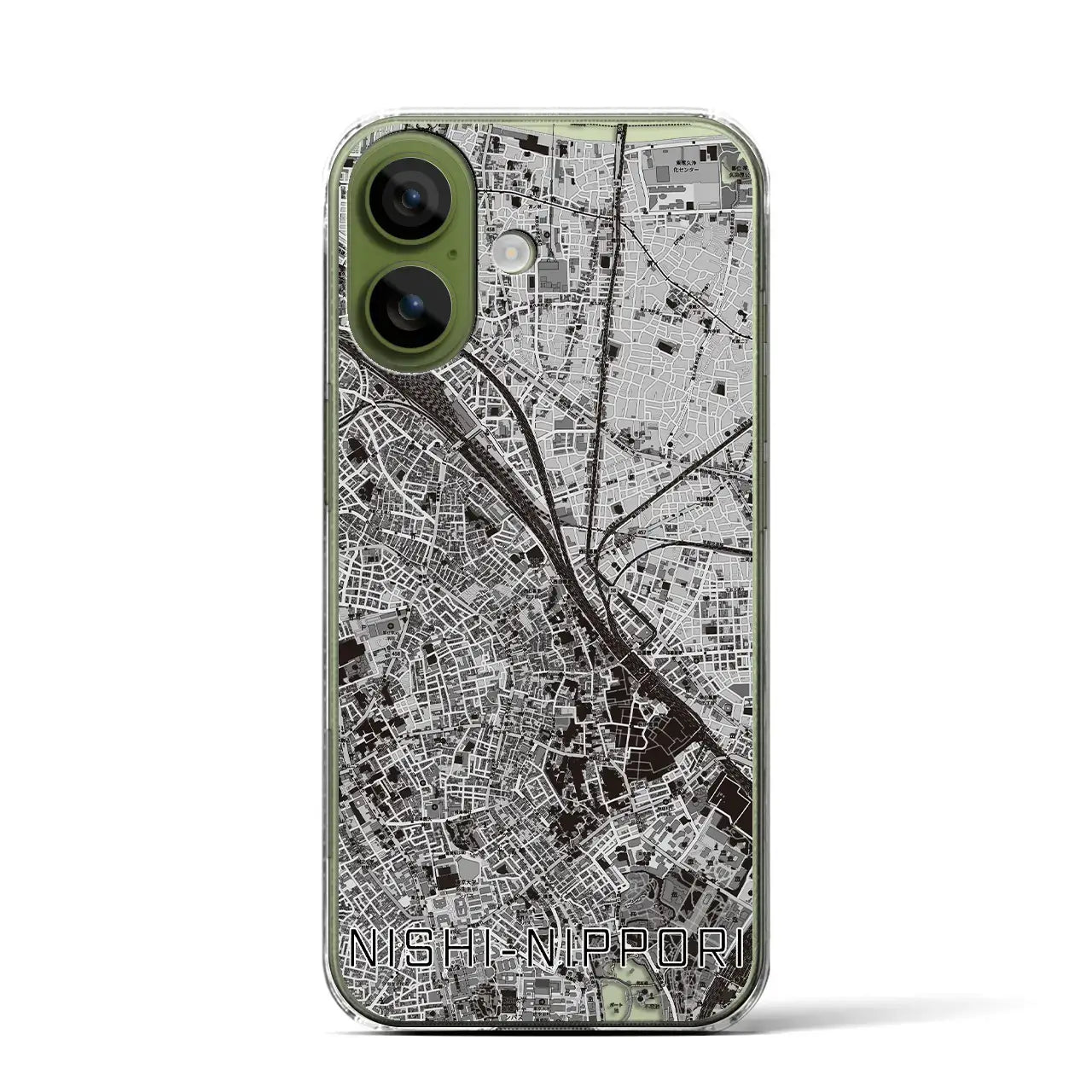 【西日暮里(東京都)】地図柄iPhoneケース(クリアタイプ)