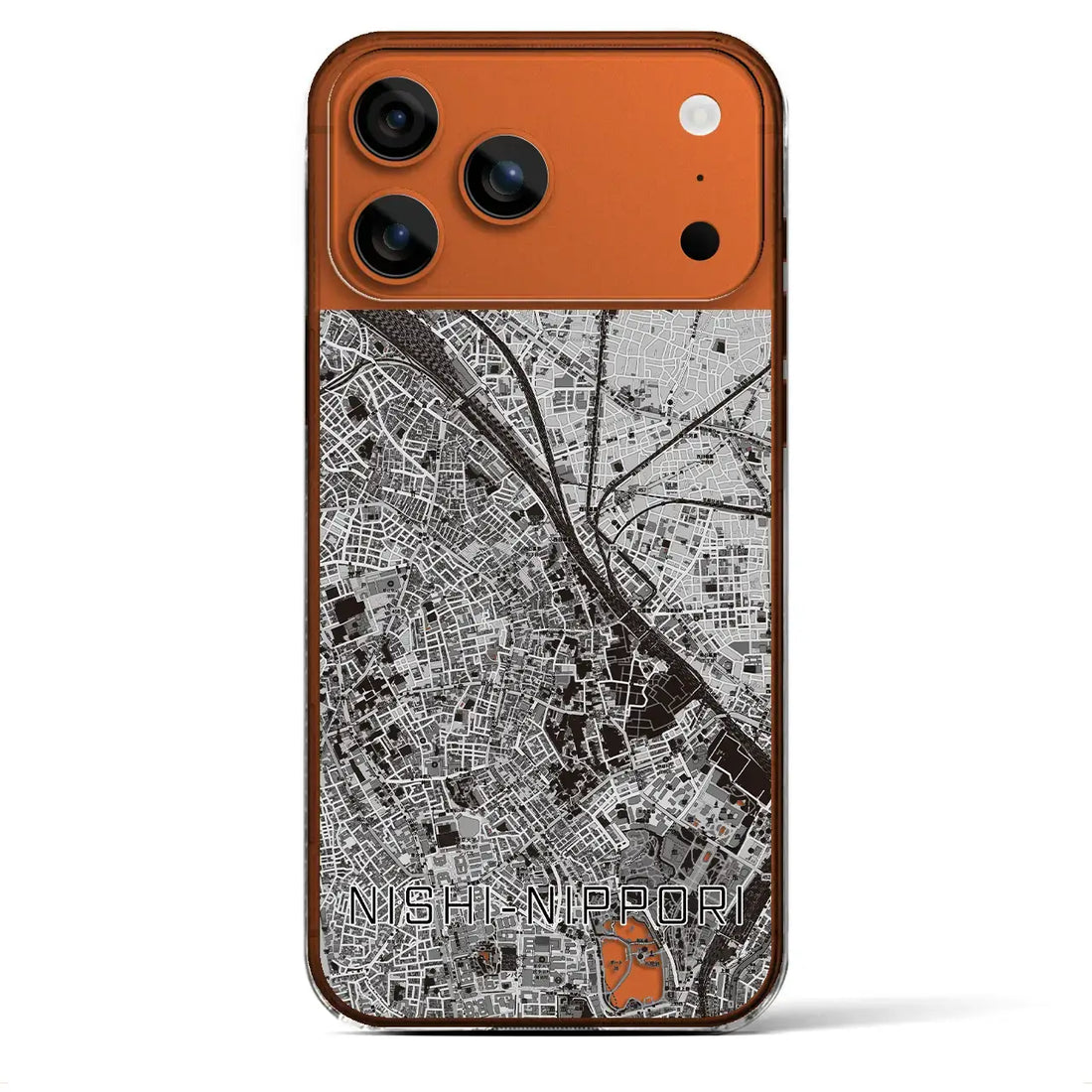 【西日暮里(東京都)】地図柄iPhoneケース(クリアタイプ)