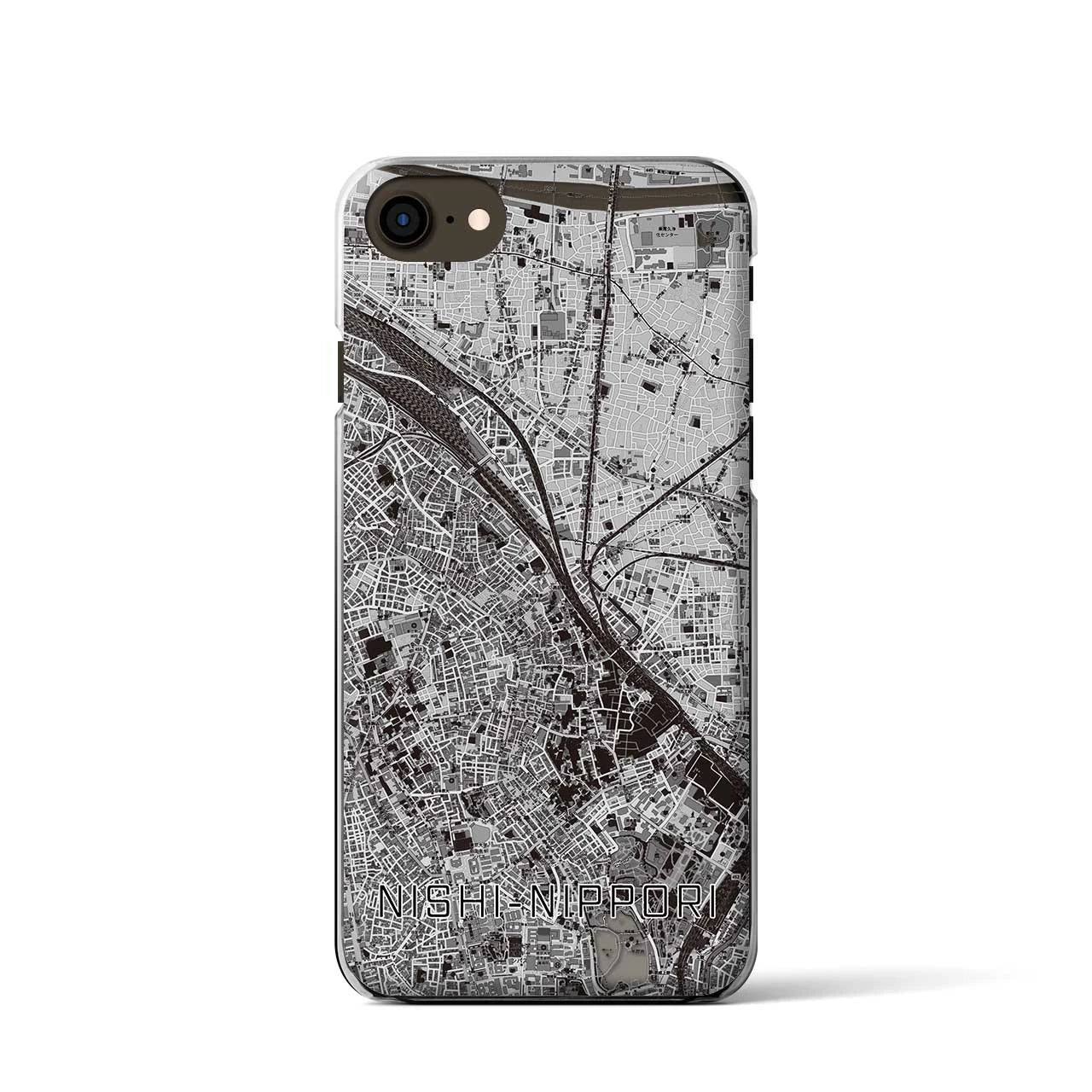 【西日暮里(東京都)】地図柄iPhoneケース(クリアタイプ)