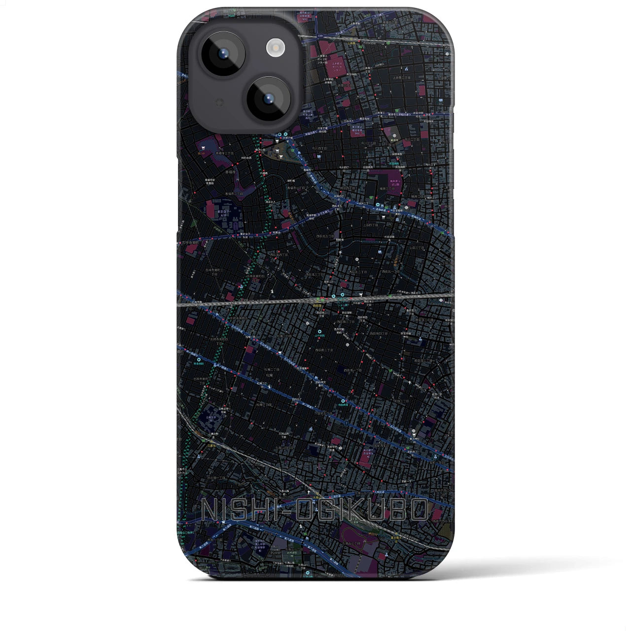 【西荻窪2(東京都)】地図柄iPhoneケース(バックカバータイプ)