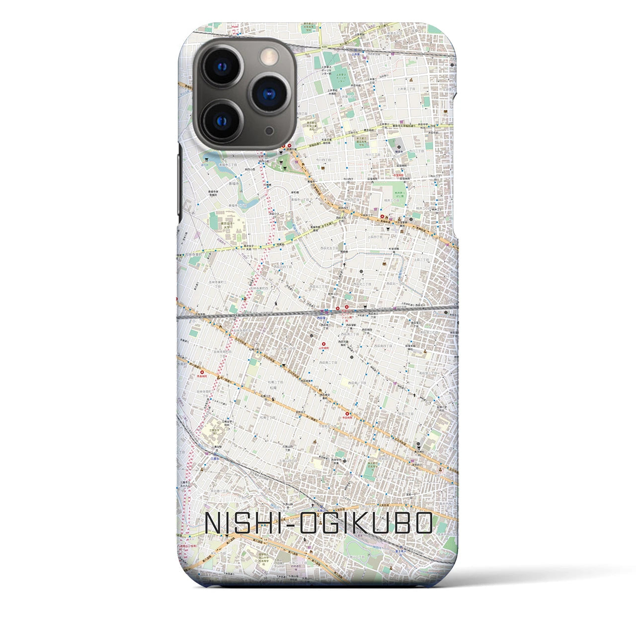 【西荻窪2(東京都)】地図柄iPhoneケース(バックカバータイプ)