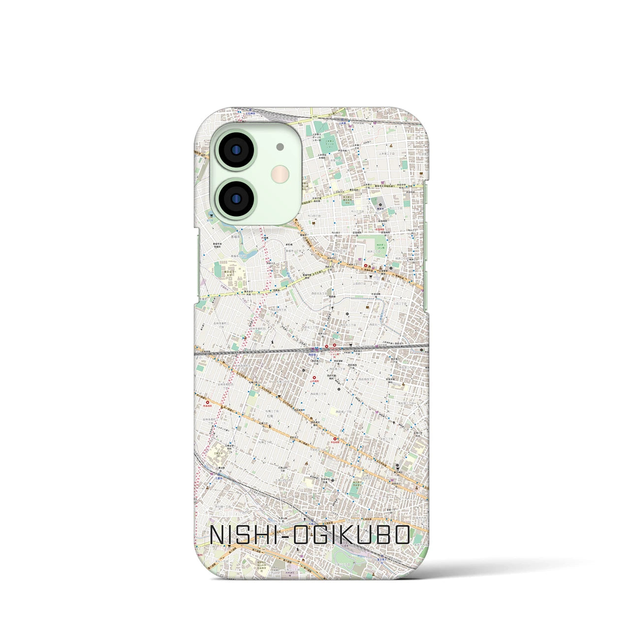 【西荻窪2(東京都)】地図柄iPhoneケース(バックカバータイプ)