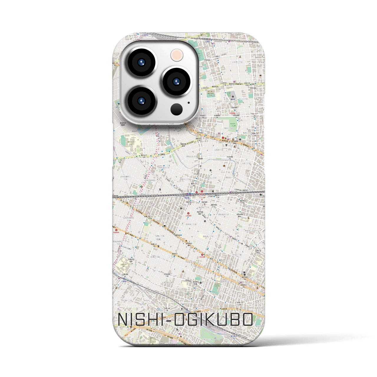 【西荻窪2(東京都)】地図柄iPhoneケース(バックカバータイプ)