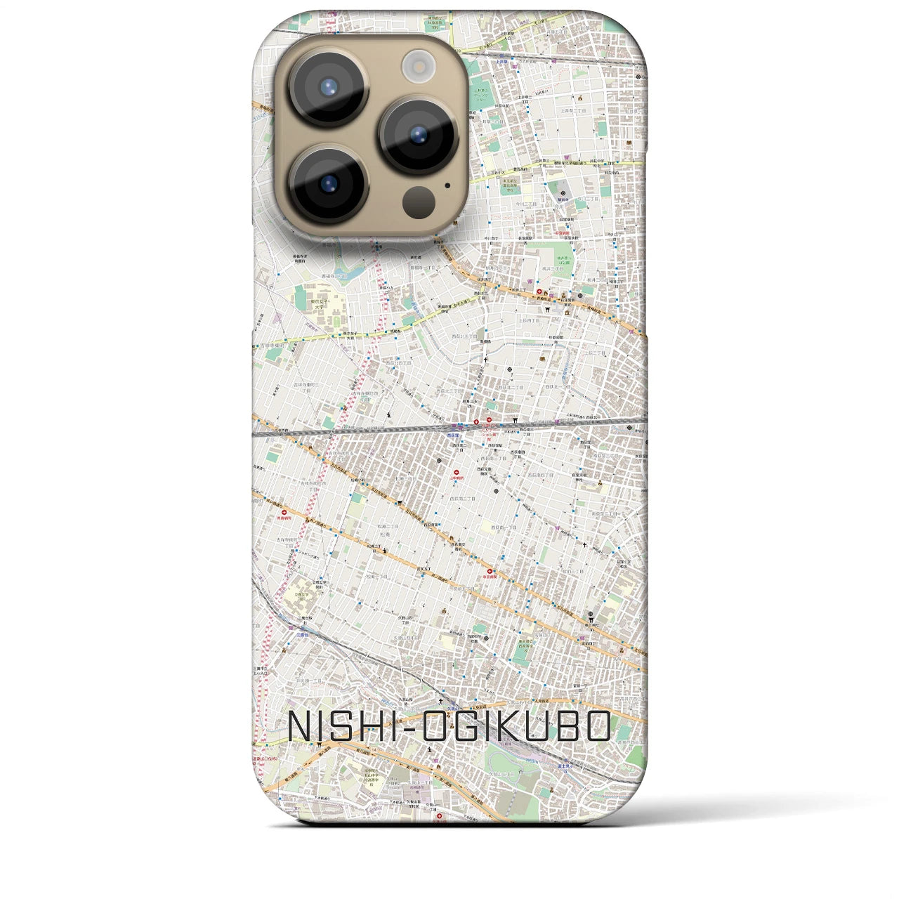 【西荻窪2(東京都)】地図柄iPhoneケース(バックカバータイプ)