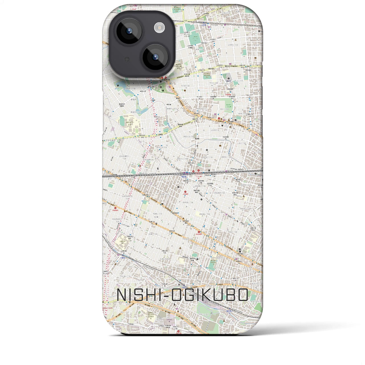 【西荻窪2(東京都)】地図柄iPhoneケース(バックカバータイプ)