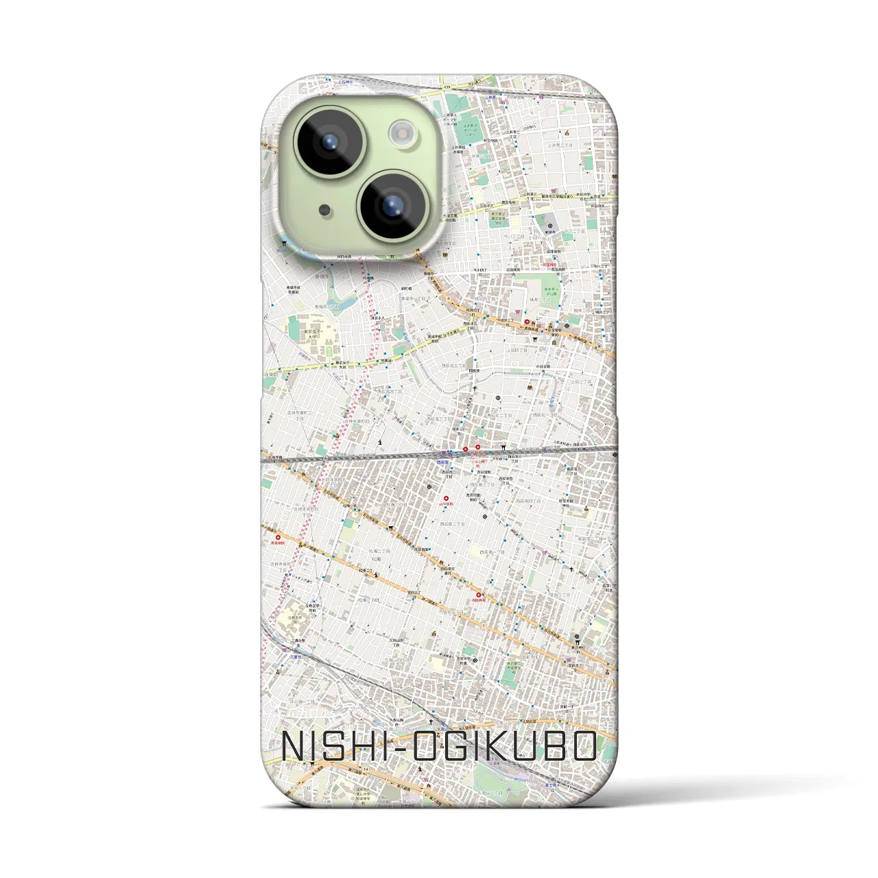 【西荻窪2(東京都)】地図柄iPhoneケース(バックカバータイプ)