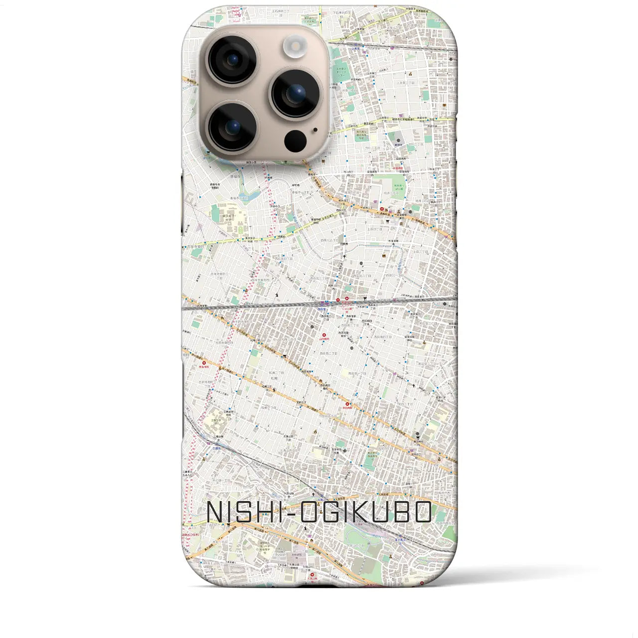 【西荻窪2(東京都)】地図柄iPhoneケース(バックカバータイプ)