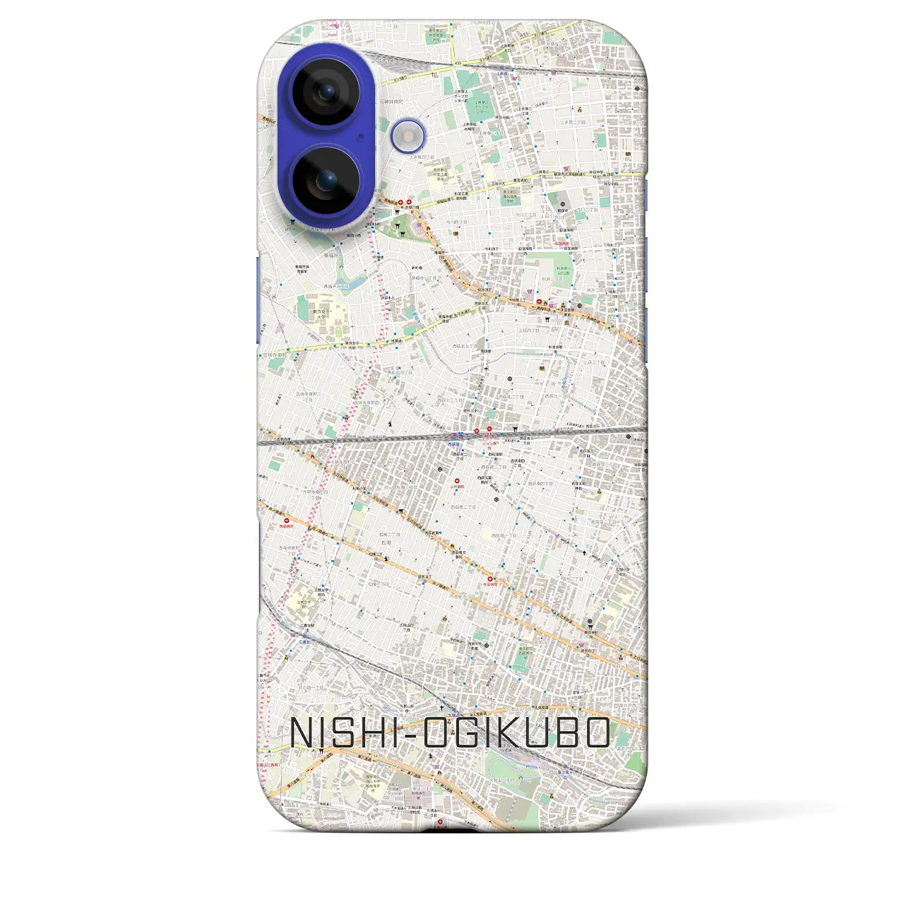 【西荻窪2(東京都)】地図柄iPhoneケース(バックカバータイプ)ナチュラル・iPhone 16 Pro Max 用