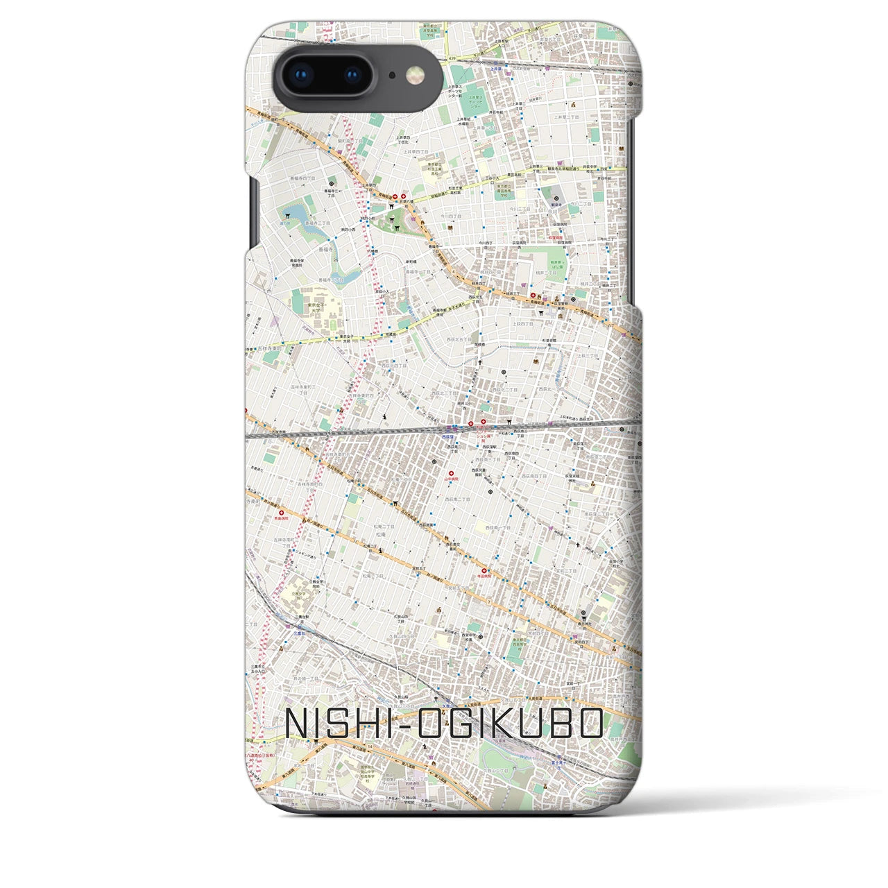 【西荻窪2(東京都)】地図柄iPhoneケース(バックカバータイプ)