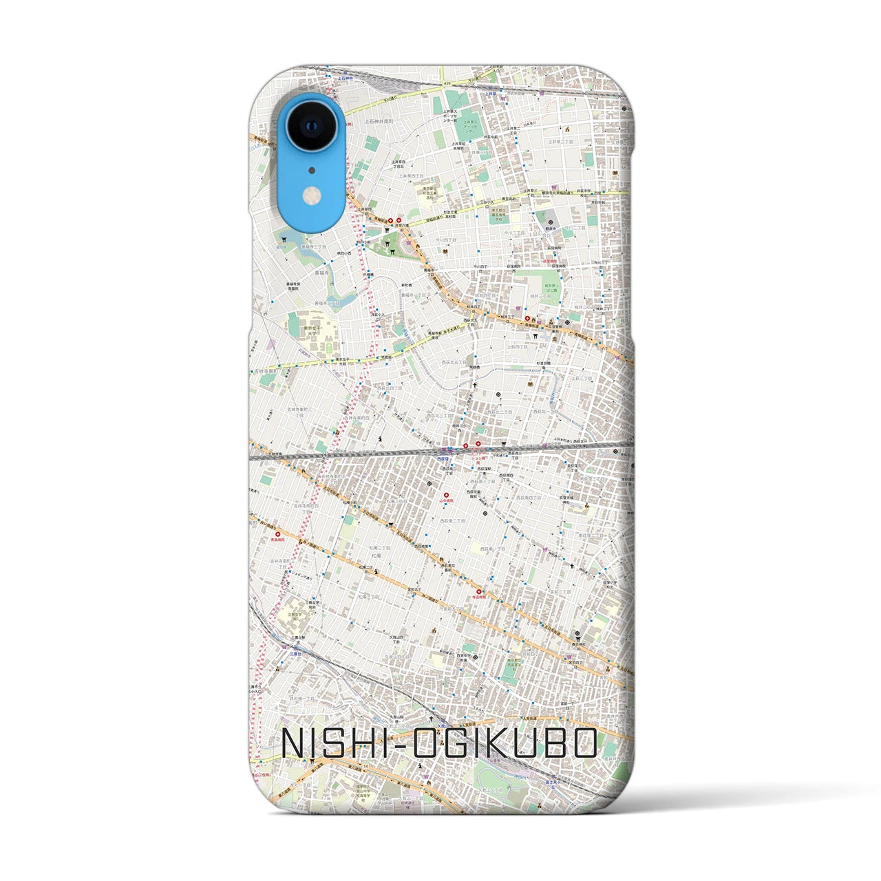 【西荻窪2(東京都)】地図柄iPhoneケース(バックカバータイプ)