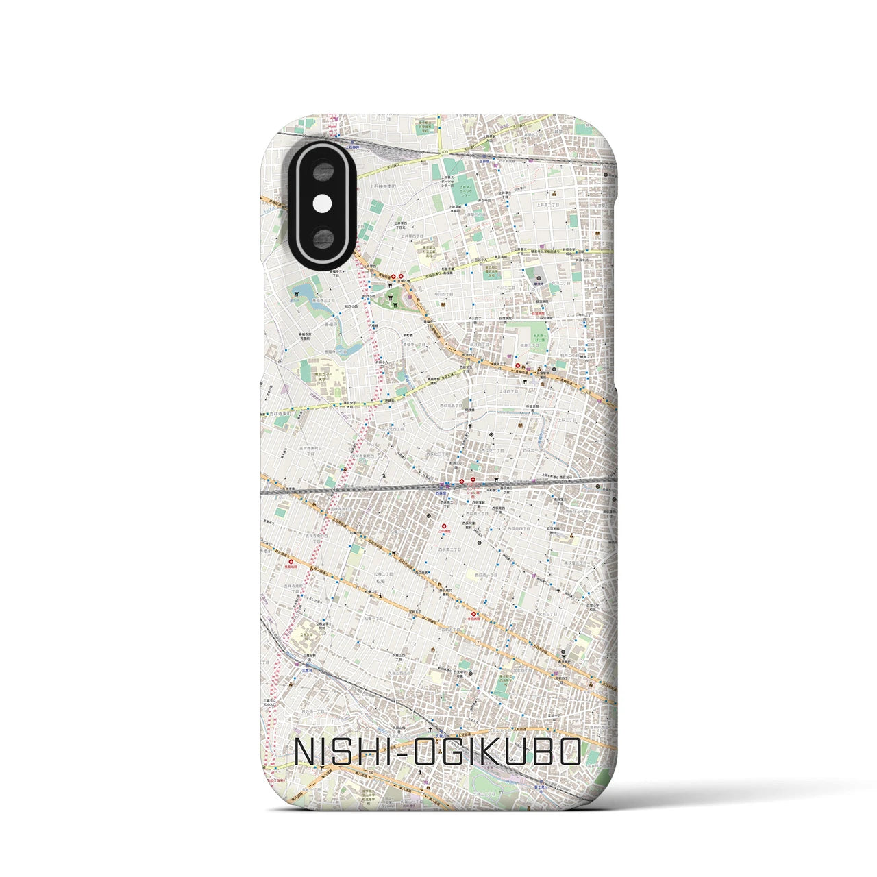 【西荻窪2(東京都)】地図柄iPhoneケース(バックカバータイプ)