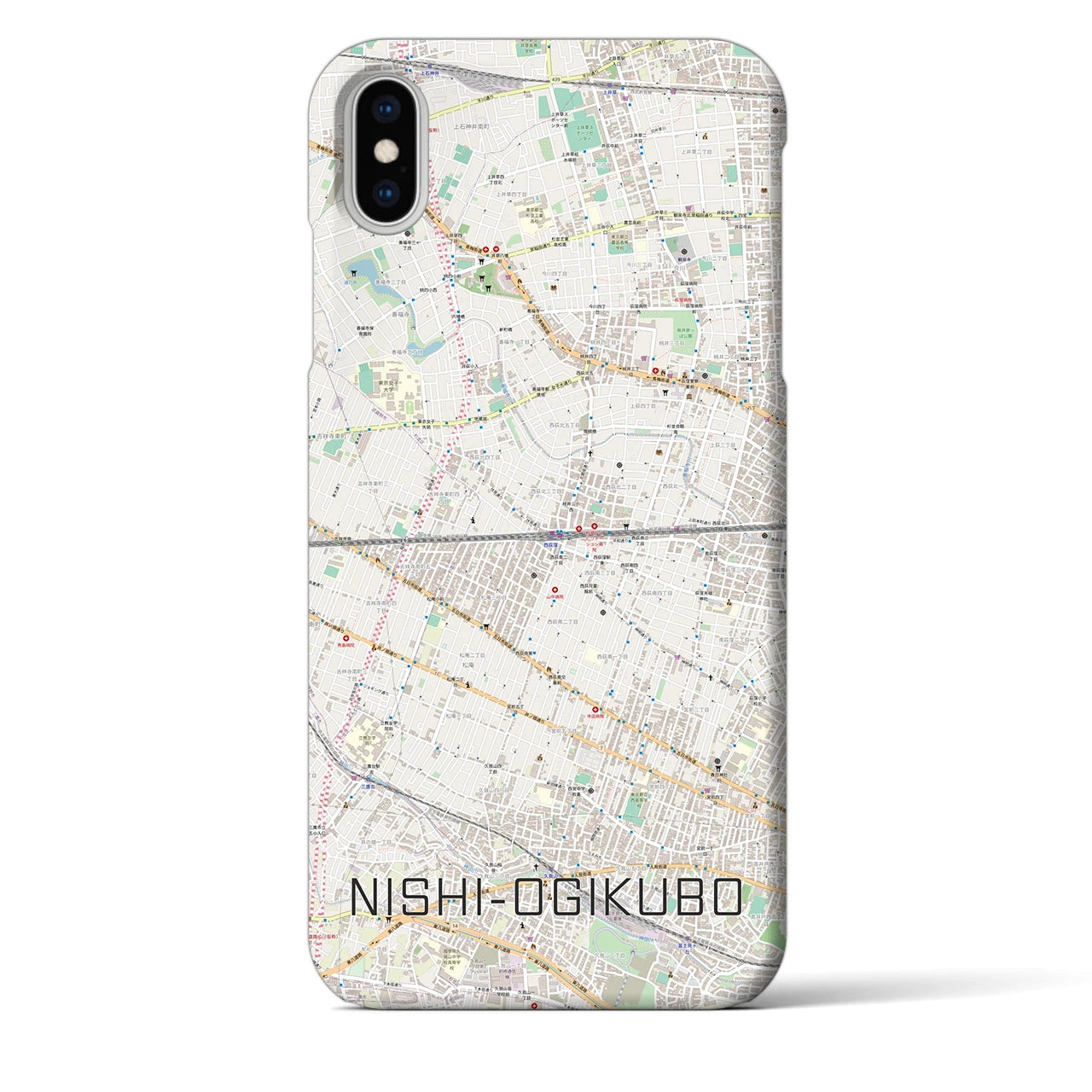【西荻窪2(東京都)】地図柄iPhoneケース(バックカバータイプ)