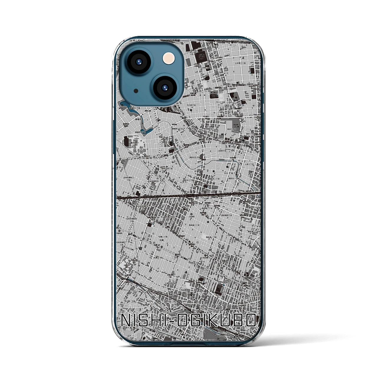 【西荻窪2(東京都)】地図柄iPhoneケース(クリアタイプ)