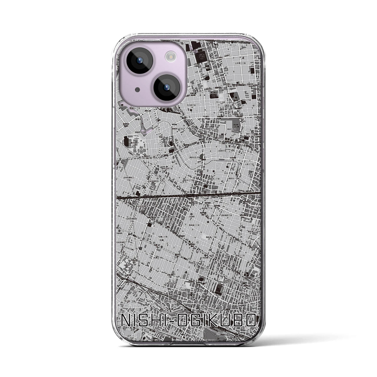 【西荻窪2(東京都)】地図柄iPhoneケース(クリアタイプ)