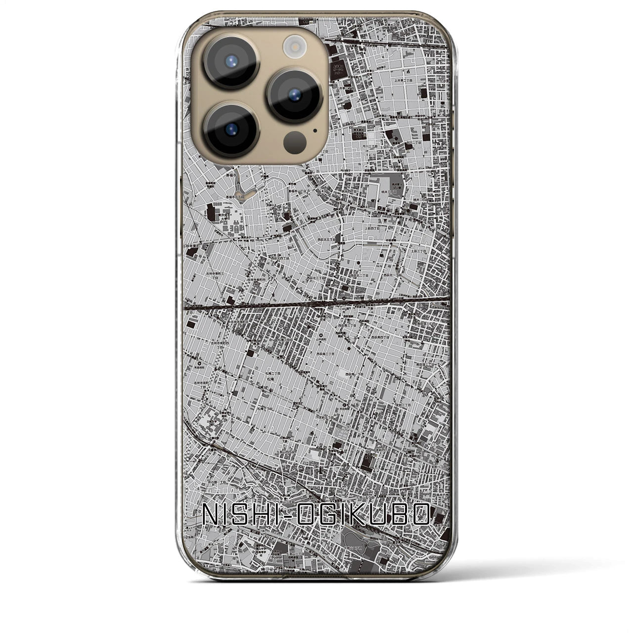 【西荻窪2(東京都)】地図柄iPhoneケース(クリアタイプ)