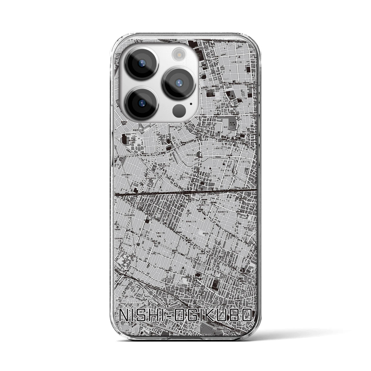 【西荻窪2(東京都)】地図柄iPhoneケース(クリアタイプ)