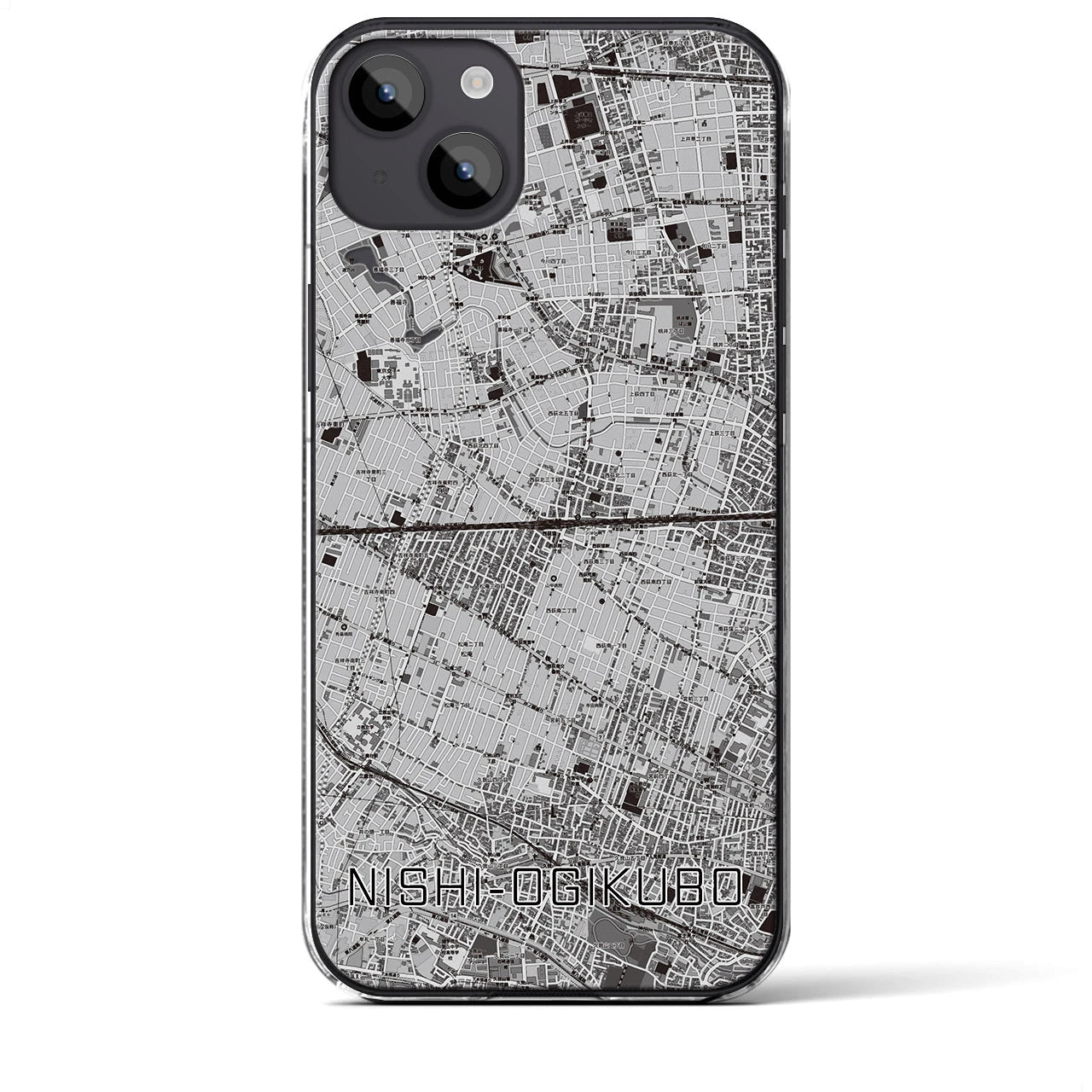 【西荻窪2(東京都)】地図柄iPhoneケース(クリアタイプ)