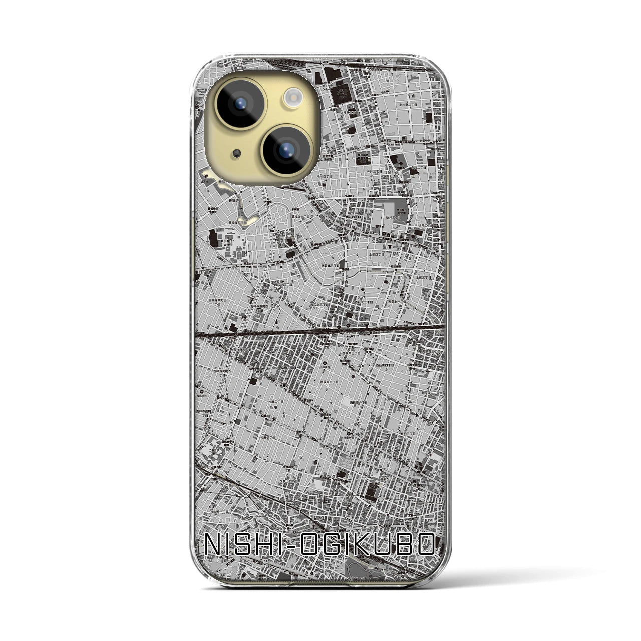 【西荻窪2(東京都)】地図柄iPhoneケース(クリアタイプ)