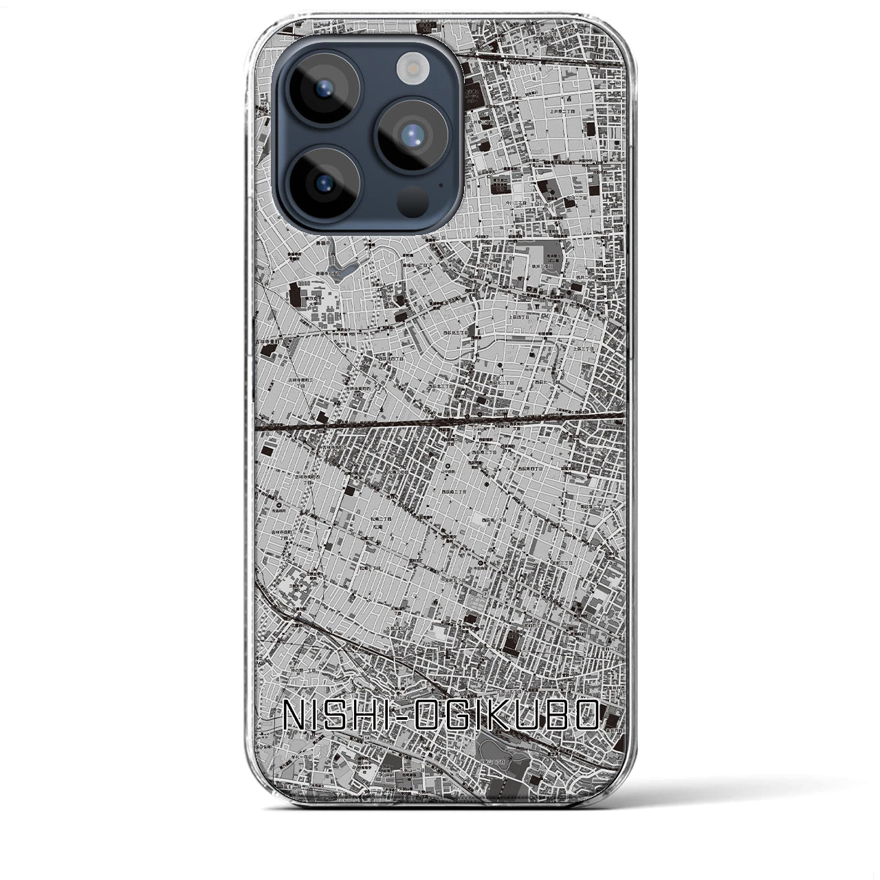 【西荻窪2(東京都)】地図柄iPhoneケース(クリアタイプ)