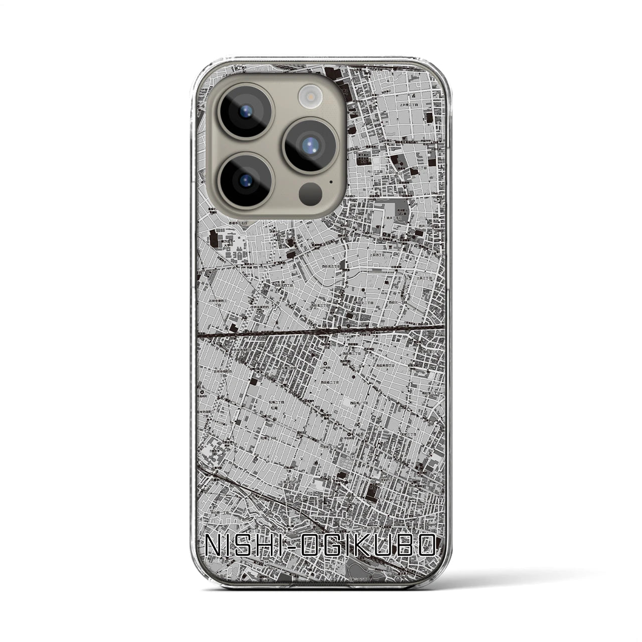 【西荻窪2(東京都)】地図柄iPhoneケース(クリアタイプ)