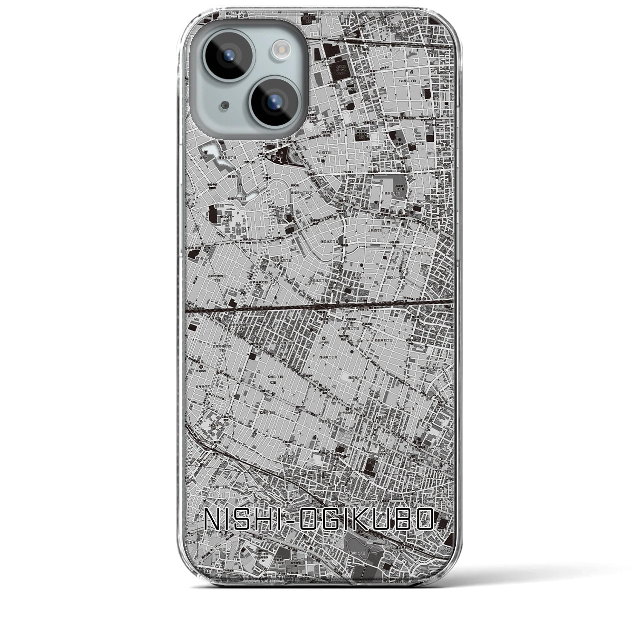 【西荻窪2(東京都)】地図柄iPhoneケース(クリアタイプ)