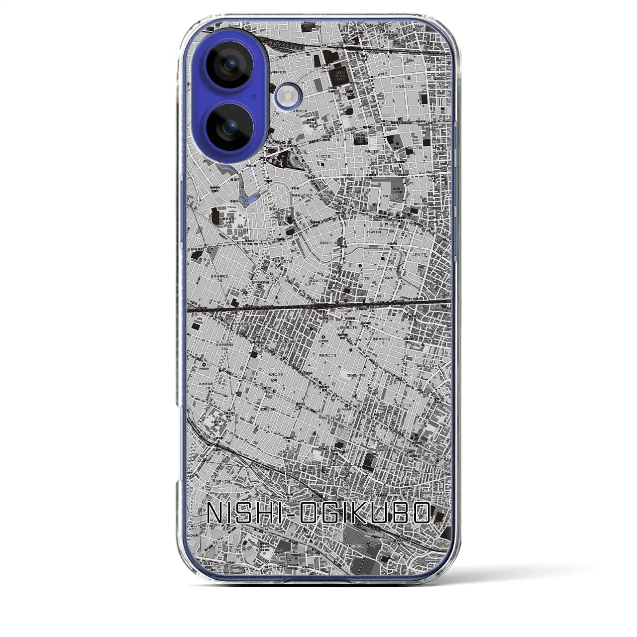 【西荻窪2(東京都)】地図柄iPhoneケース(クリアタイプ)