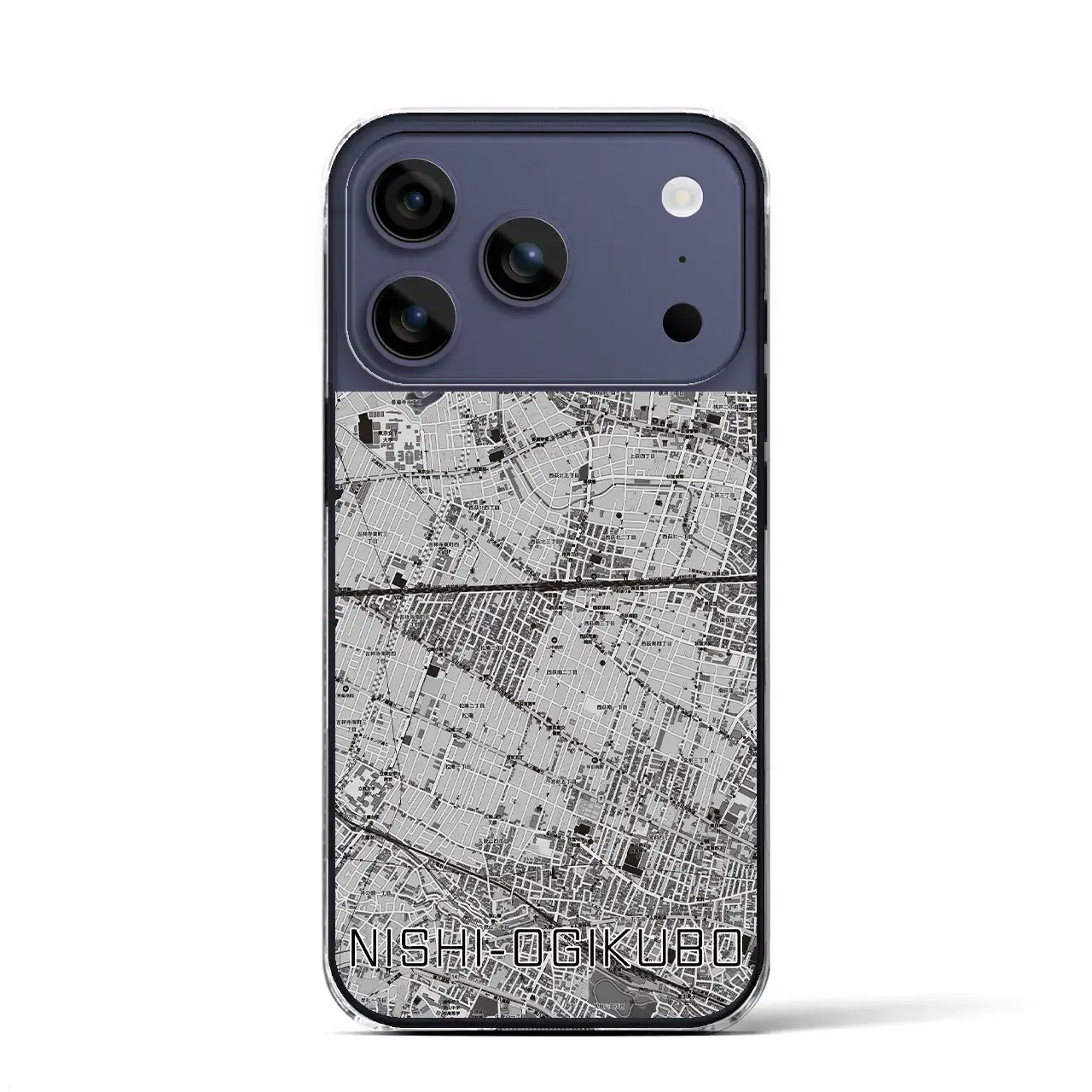 【西荻窪2(東京都)】地図柄iPhoneケース(クリアタイプ)モノトーン・iPhone 17 Pro Max 用