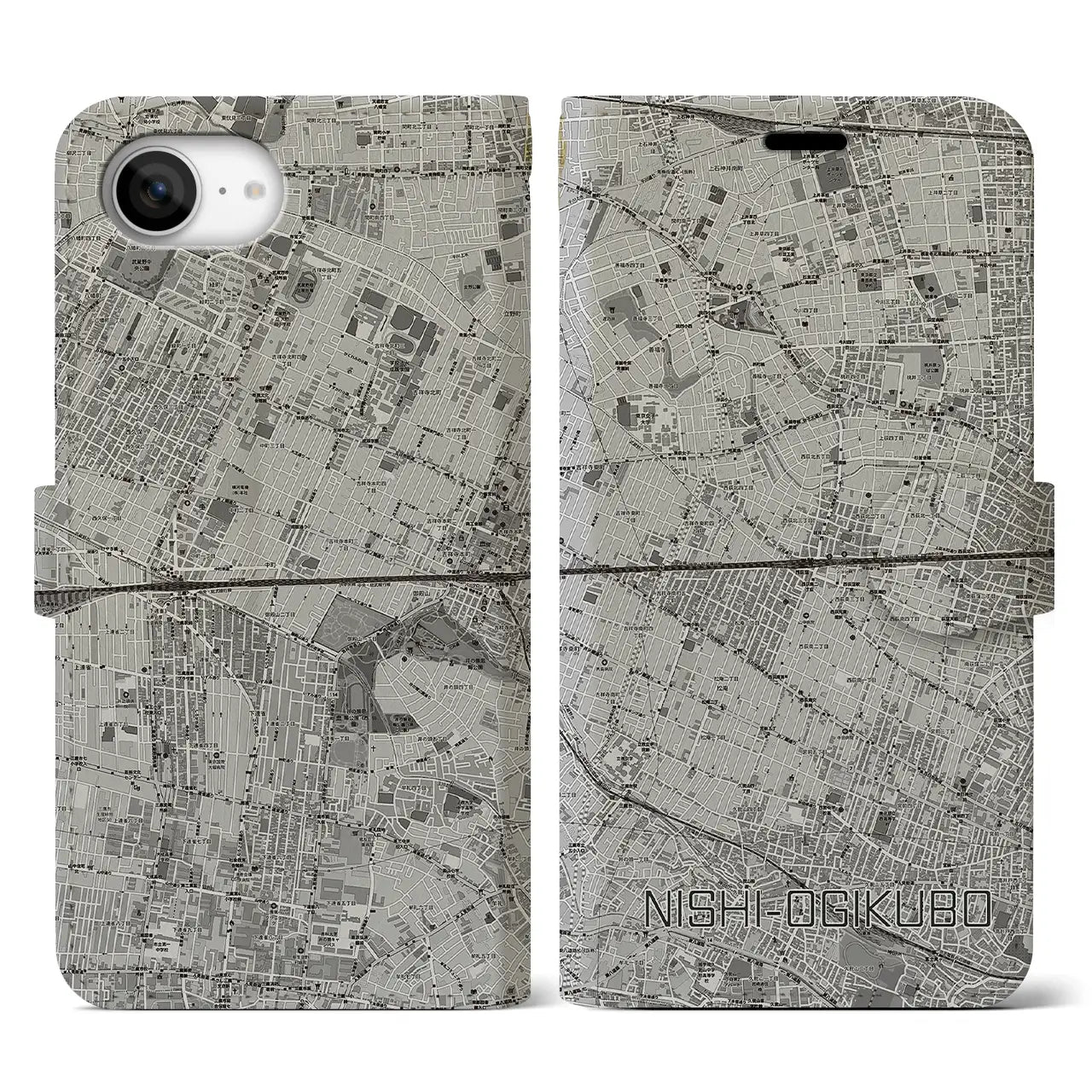 【西荻窪2(東京都)】地図柄iPhoneケース(手帳タイプ)