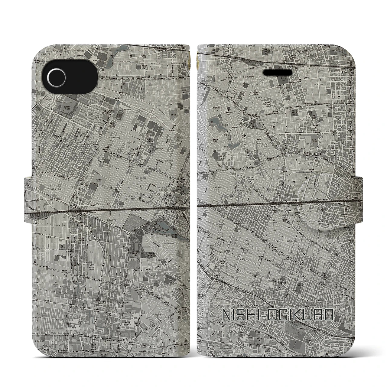 【西荻窪2(東京都)】地図柄iPhoneケース(手帳タイプ)