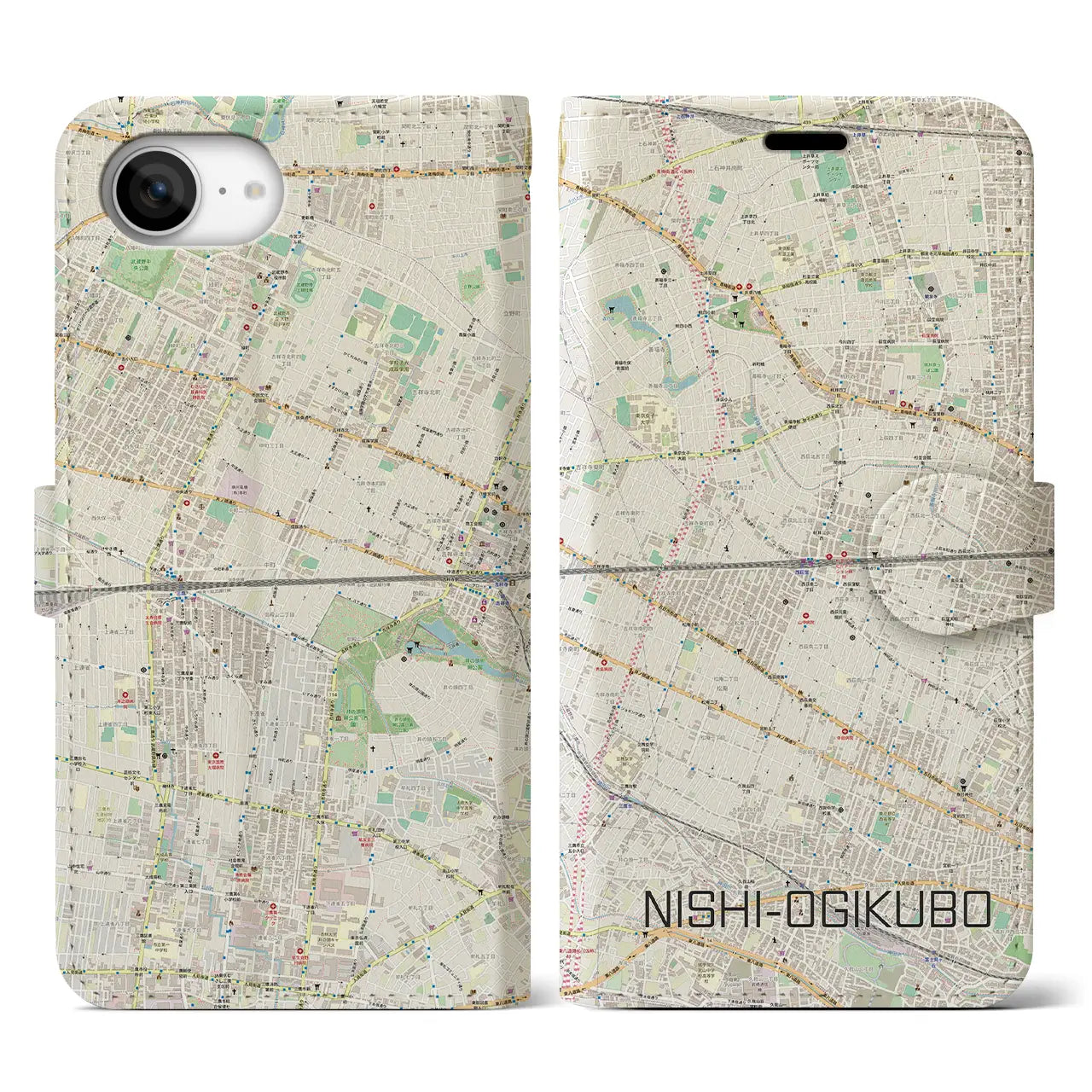 【西荻窪2(東京都)】地図柄iPhoneケース(手帳タイプ)