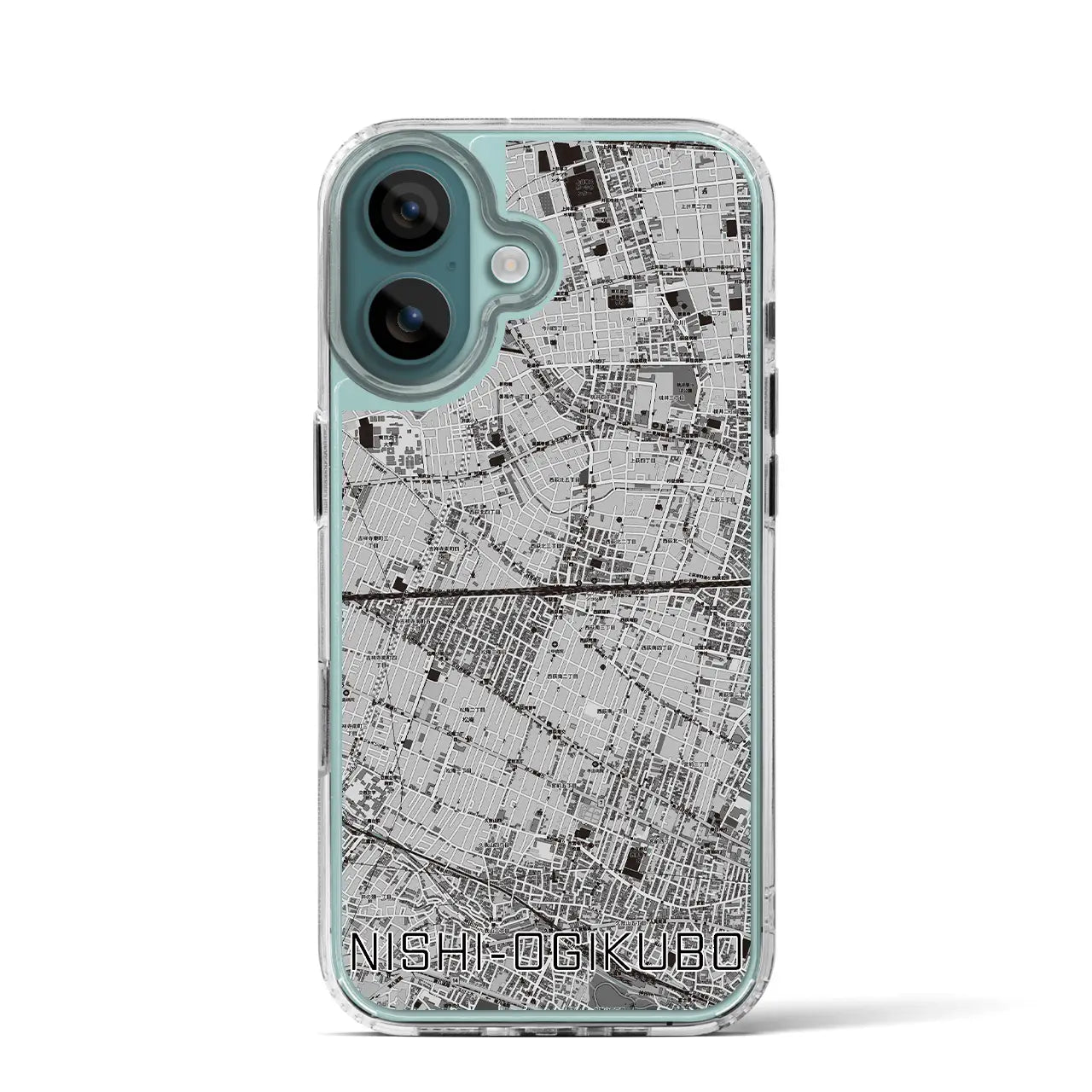 【西荻窪2(東京都)】地図柄iPhoneケース(MagSafeタイプ)モノトーン・iPhone 16 Pro 用
