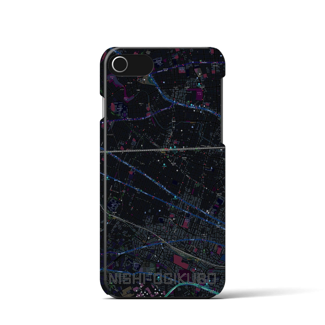 【西荻窪(東京都)】地図柄iPhoneケース(バックカバータイプ)