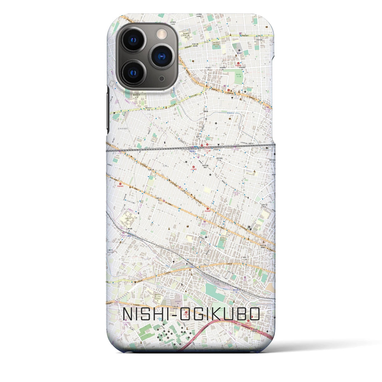 【西荻窪(東京都)】地図柄iPhoneケース(バックカバータイプ)