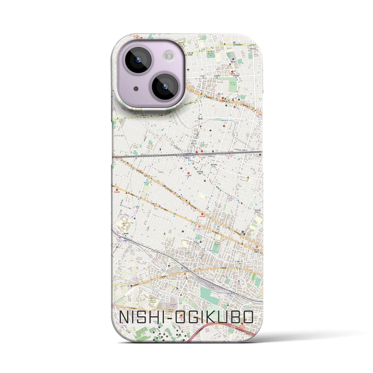 【西荻窪(東京都)】地図柄iPhoneケース(バックカバータイプ)