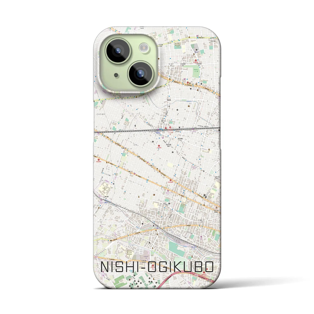 【西荻窪(東京都)】地図柄iPhoneケース(バックカバータイプ)