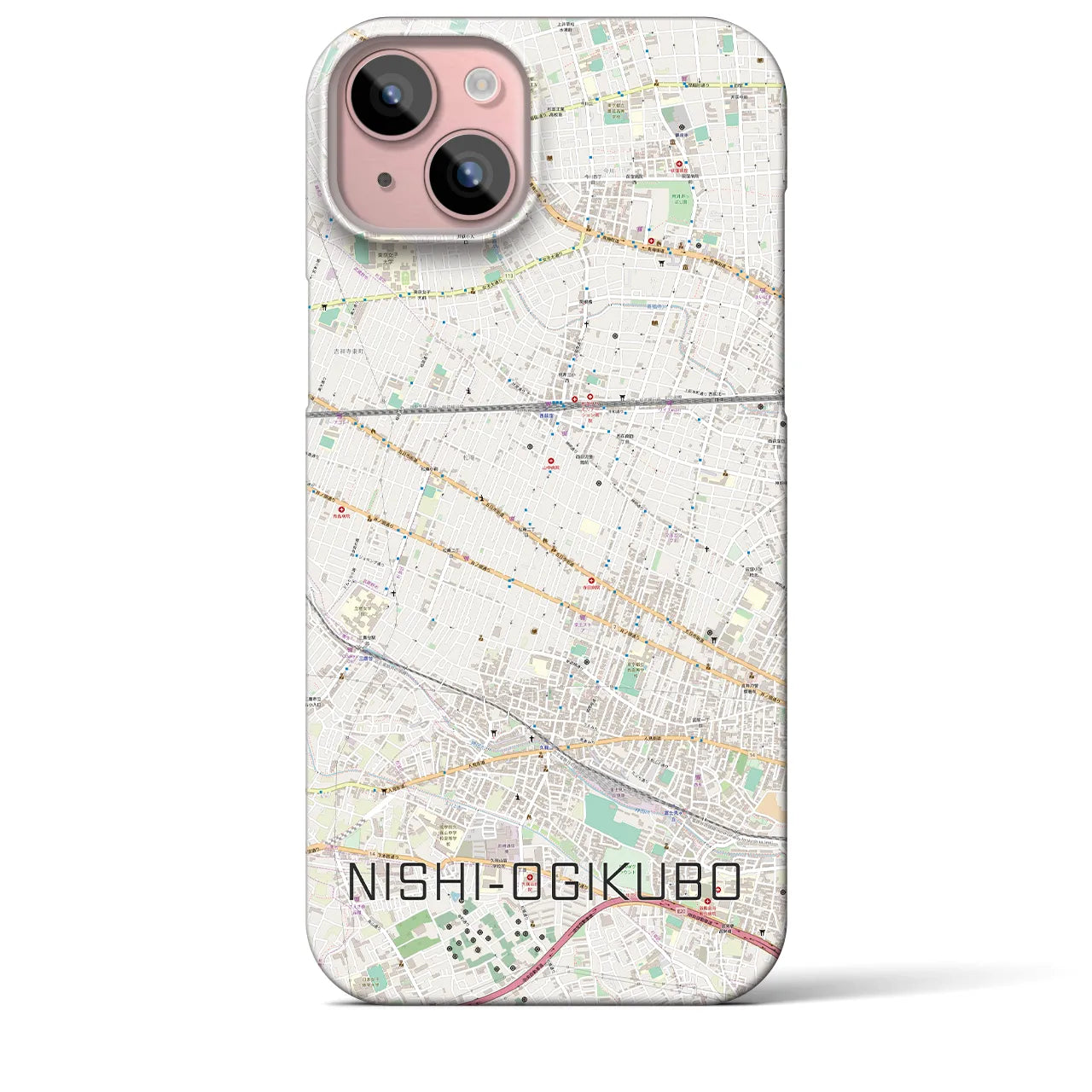 【西荻窪(東京都)】地図柄iPhoneケース(バックカバータイプ)