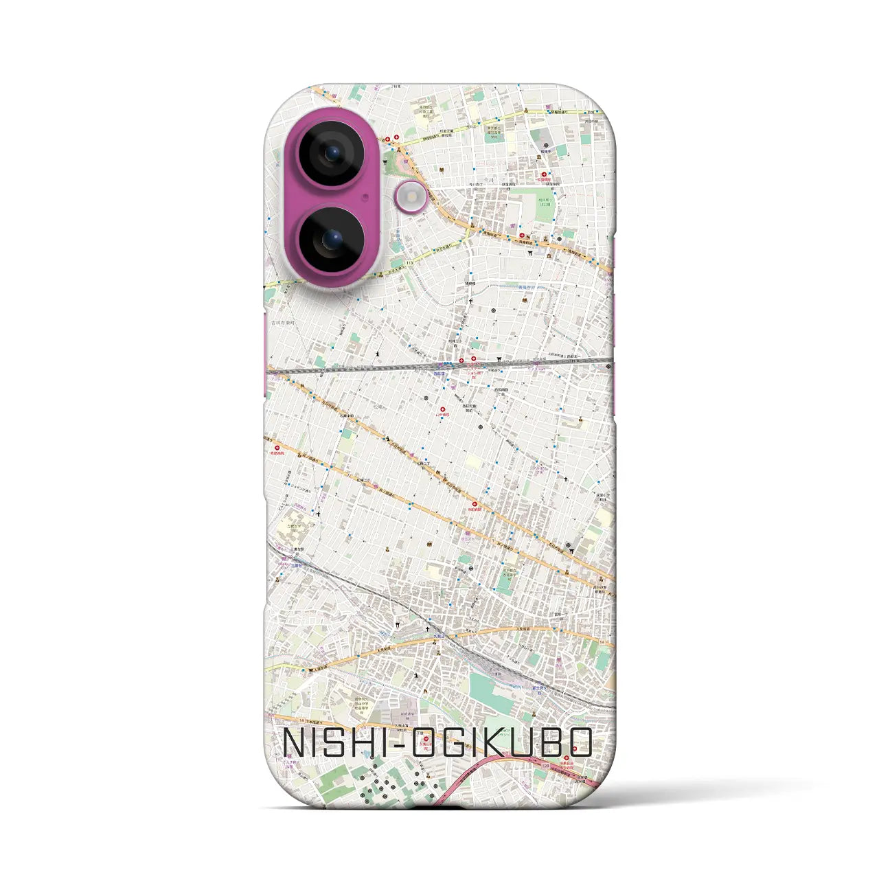 【西荻窪(東京都)】地図柄iPhoneケース(バックカバータイプ)