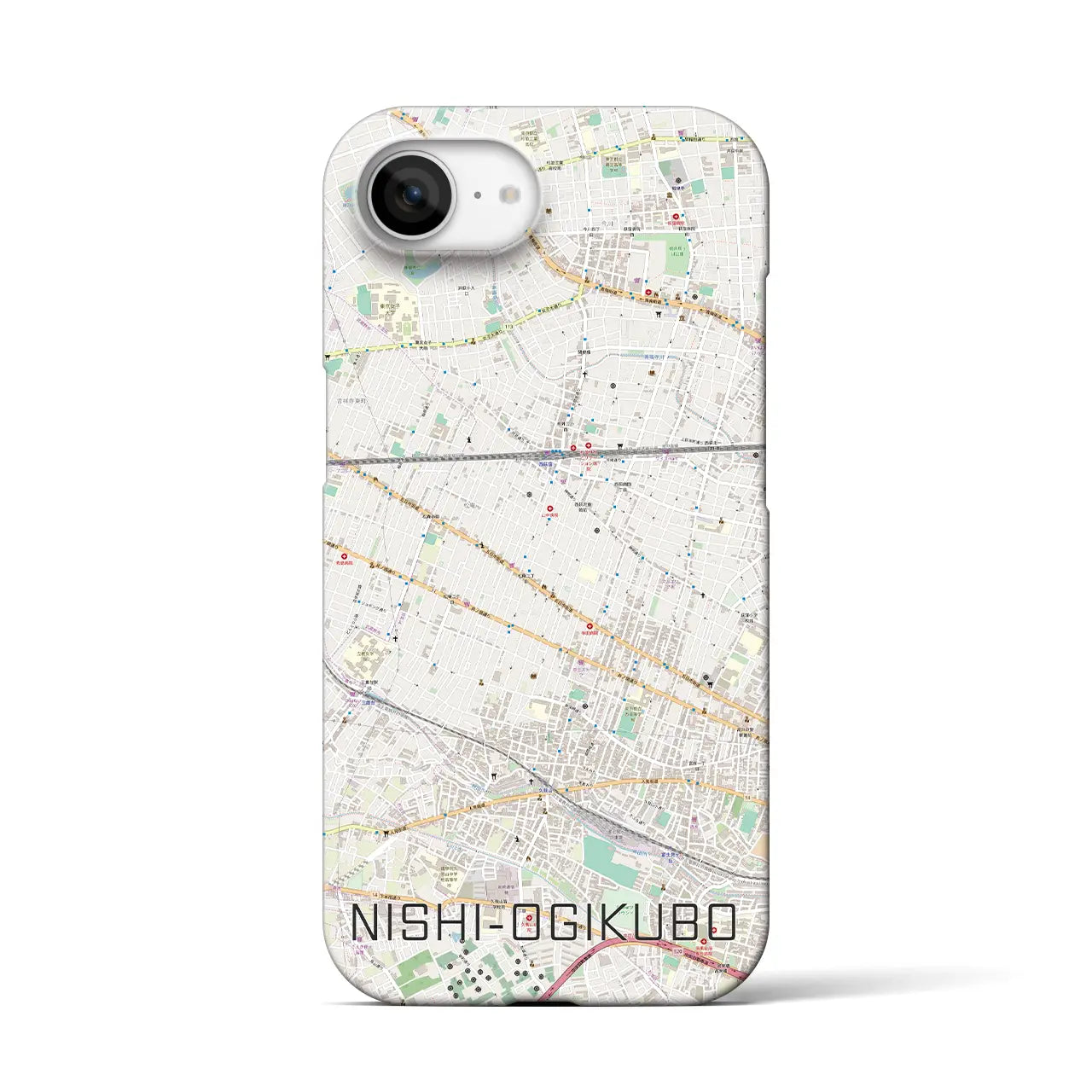 【西荻窪(東京都)】地図柄iPhoneケース(バックカバータイプ)