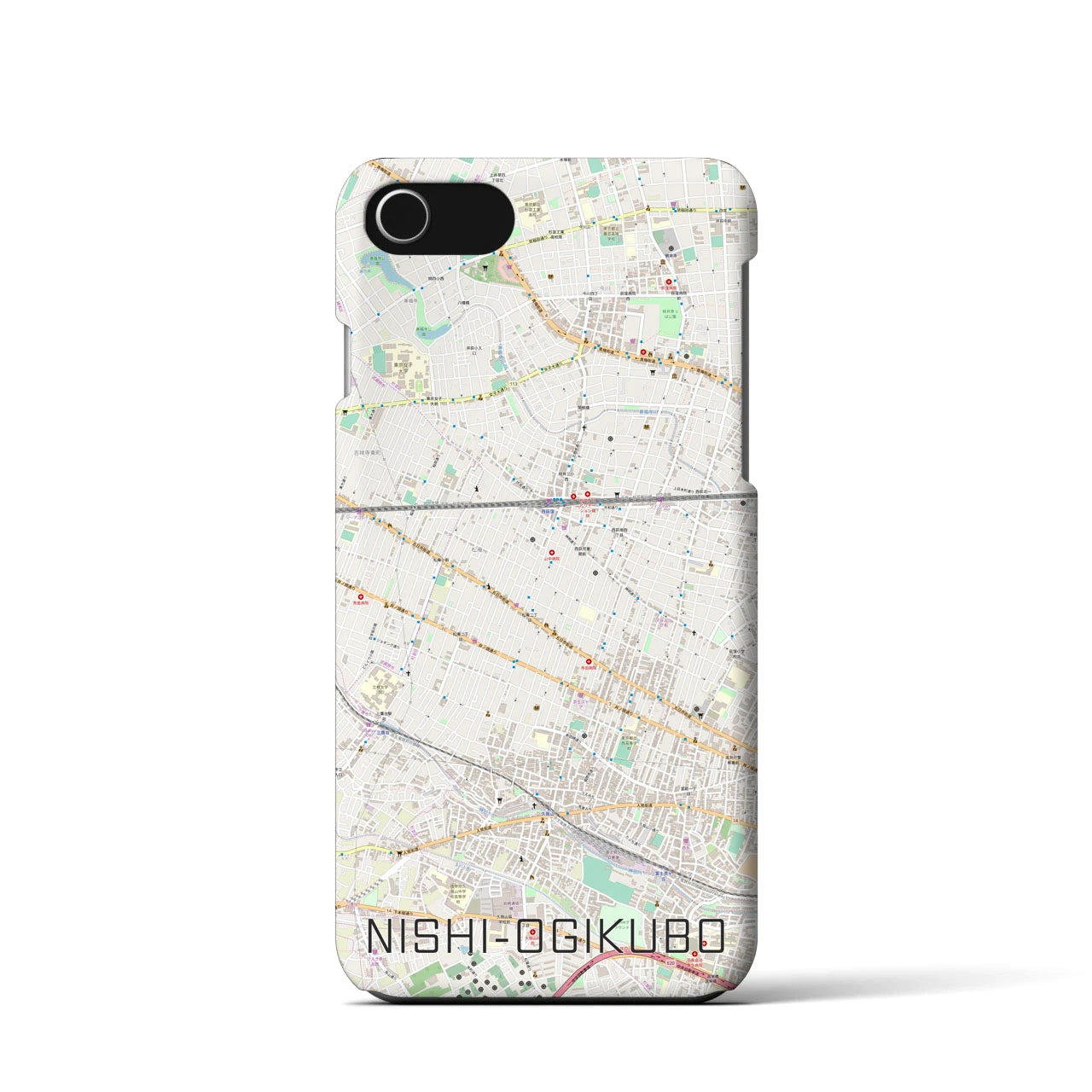 【西荻窪(東京都)】地図柄iPhoneケース(バックカバータイプ)