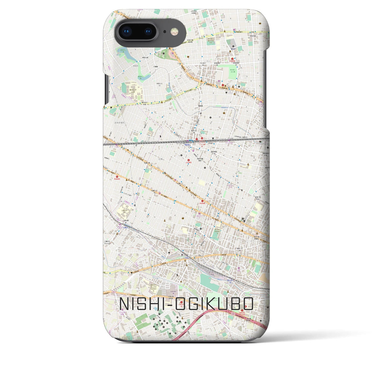 【西荻窪(東京都)】地図柄iPhoneケース(バックカバータイプ)