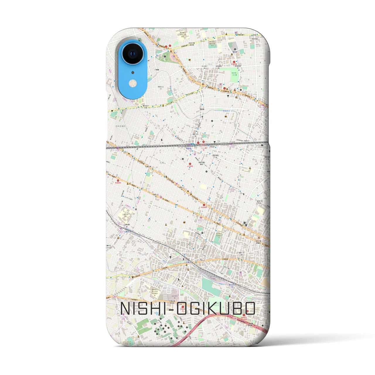 【西荻窪(東京都)】地図柄iPhoneケース(バックカバータイプ)