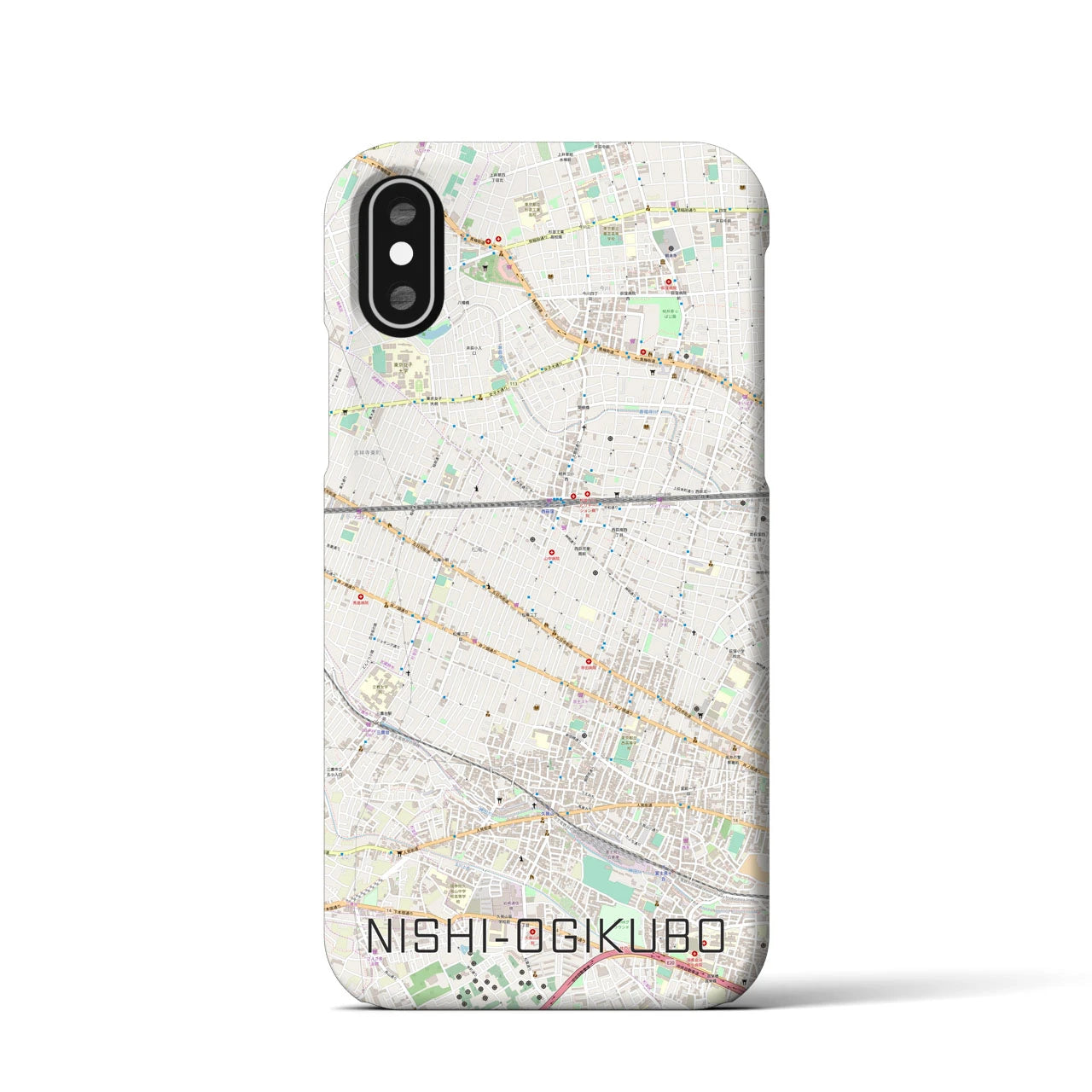 【西荻窪(東京都)】地図柄iPhoneケース(バックカバータイプ)