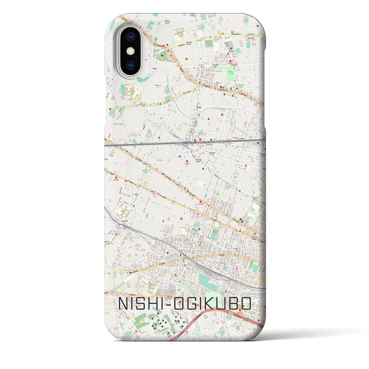 【西荻窪(東京都)】地図柄iPhoneケース(バックカバータイプ)