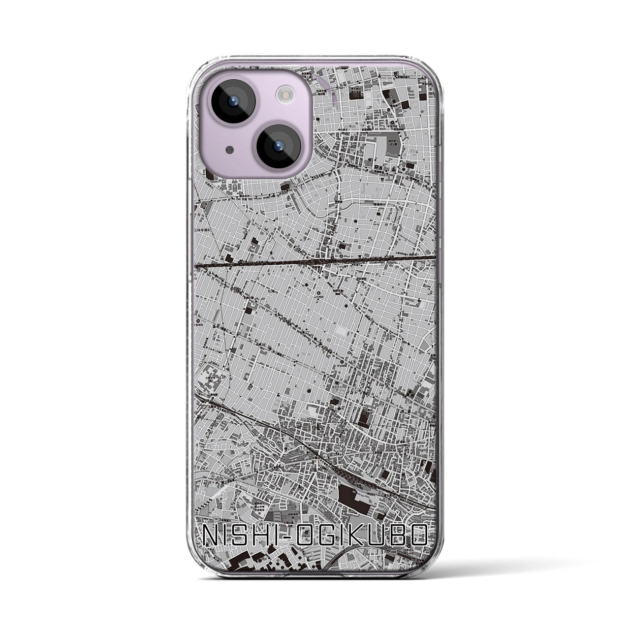 【西荻窪(東京都)】地図柄iPhoneケース(クリアタイプ)