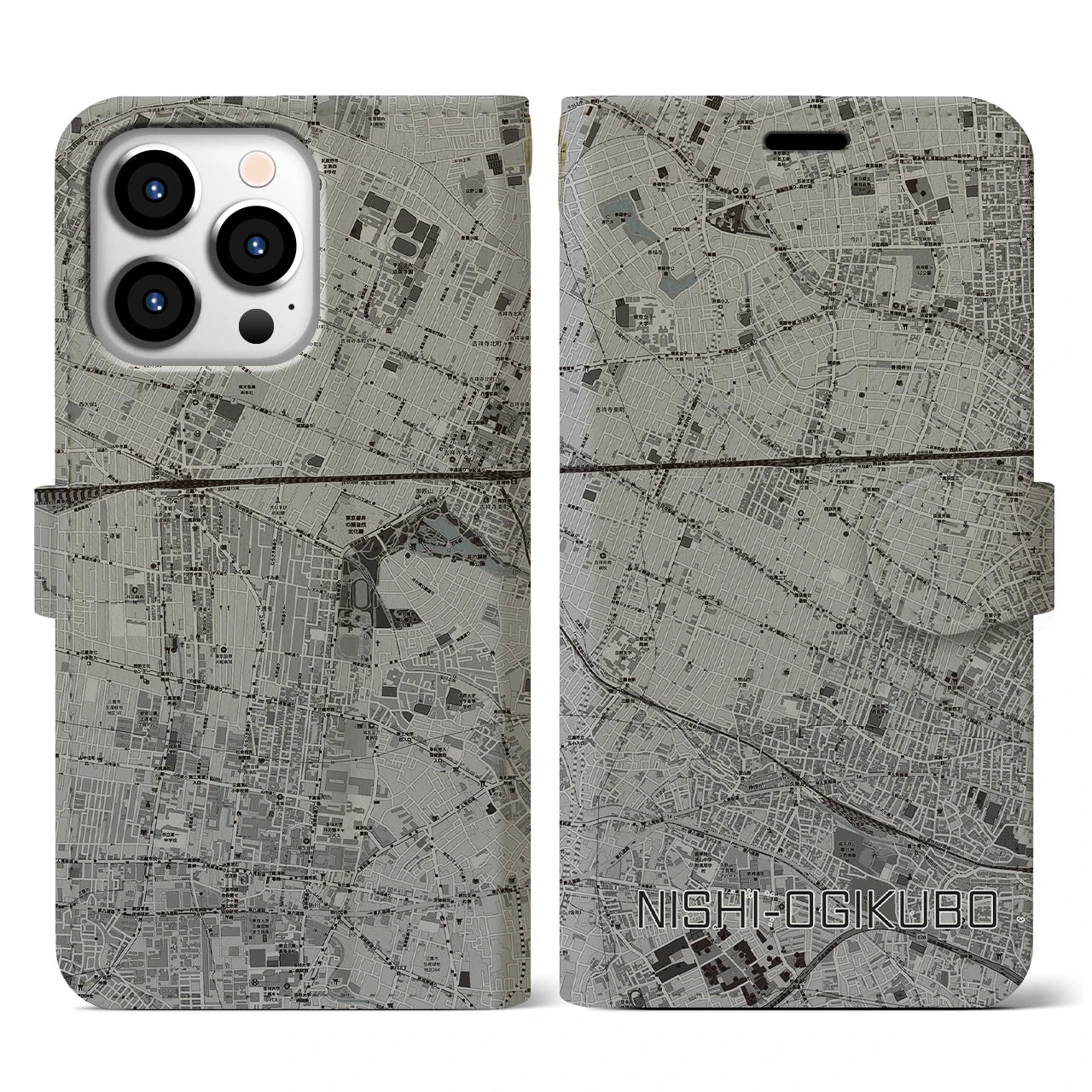 【西荻窪(東京都)】地図柄iPhoneケース(手帳タイプ)