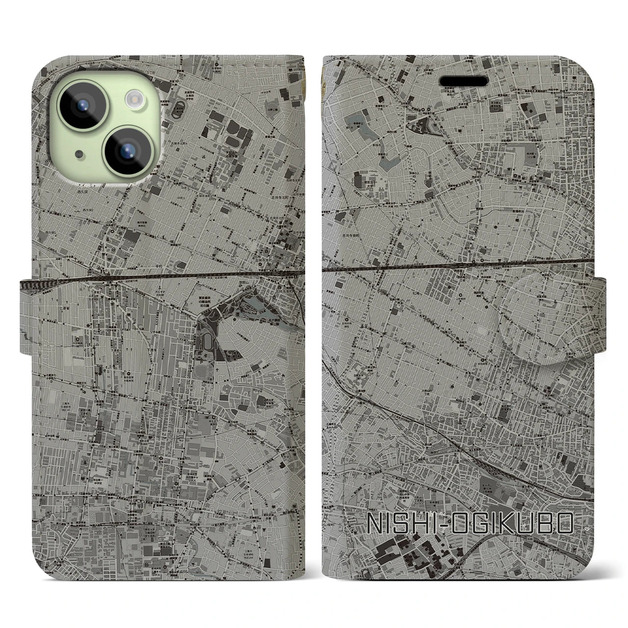 【西荻窪(東京都)】地図柄iPhoneケース(手帳タイプ)