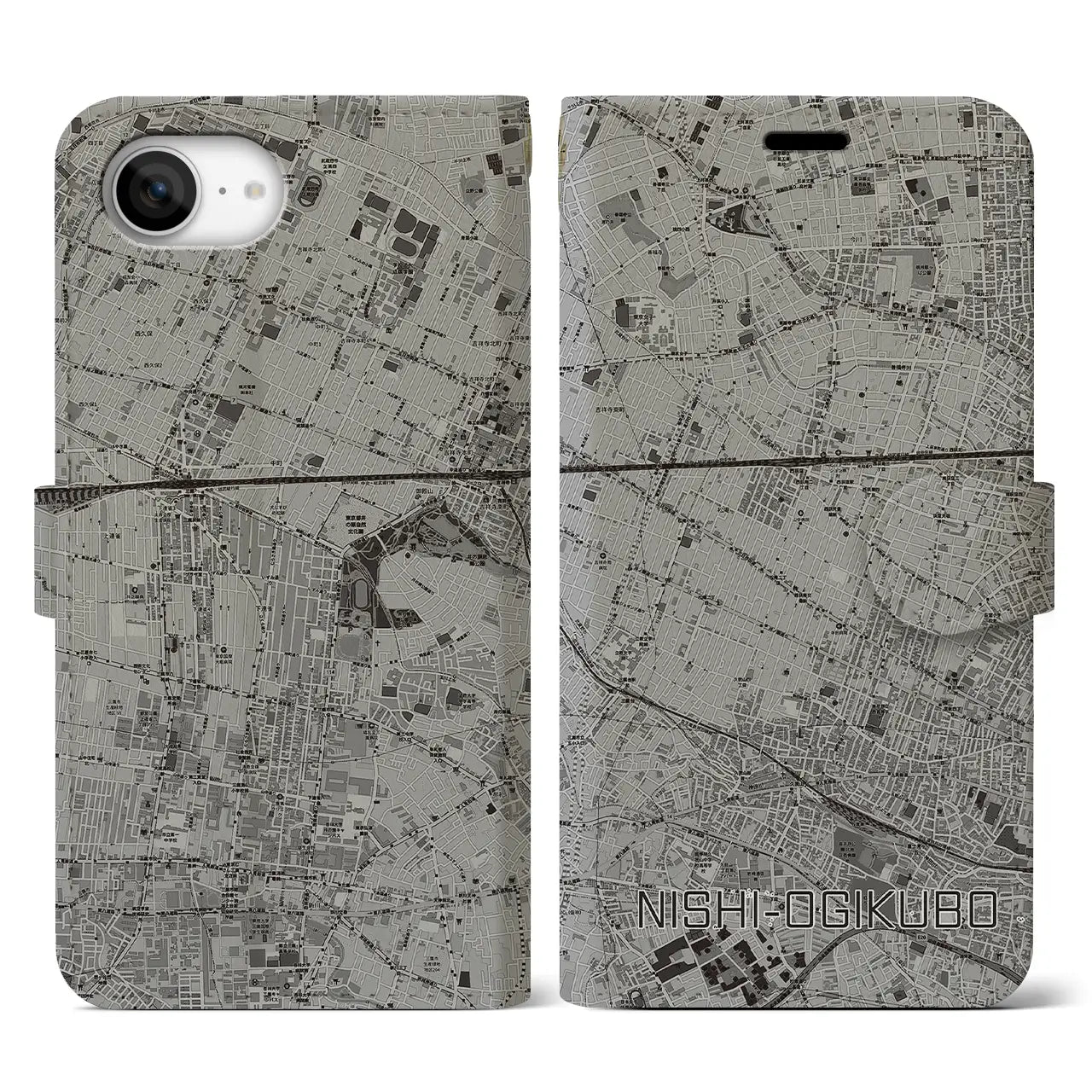 【西荻窪(東京都)】地図柄iPhoneケース(手帳タイプ)