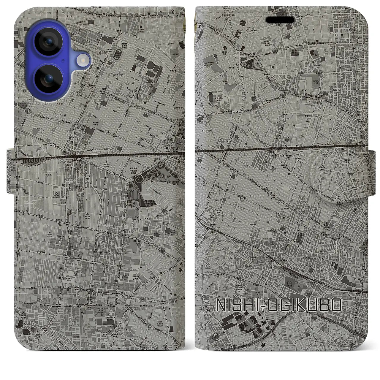 【西荻窪(東京都)】地図柄iPhoneケース(手帳タイプ)