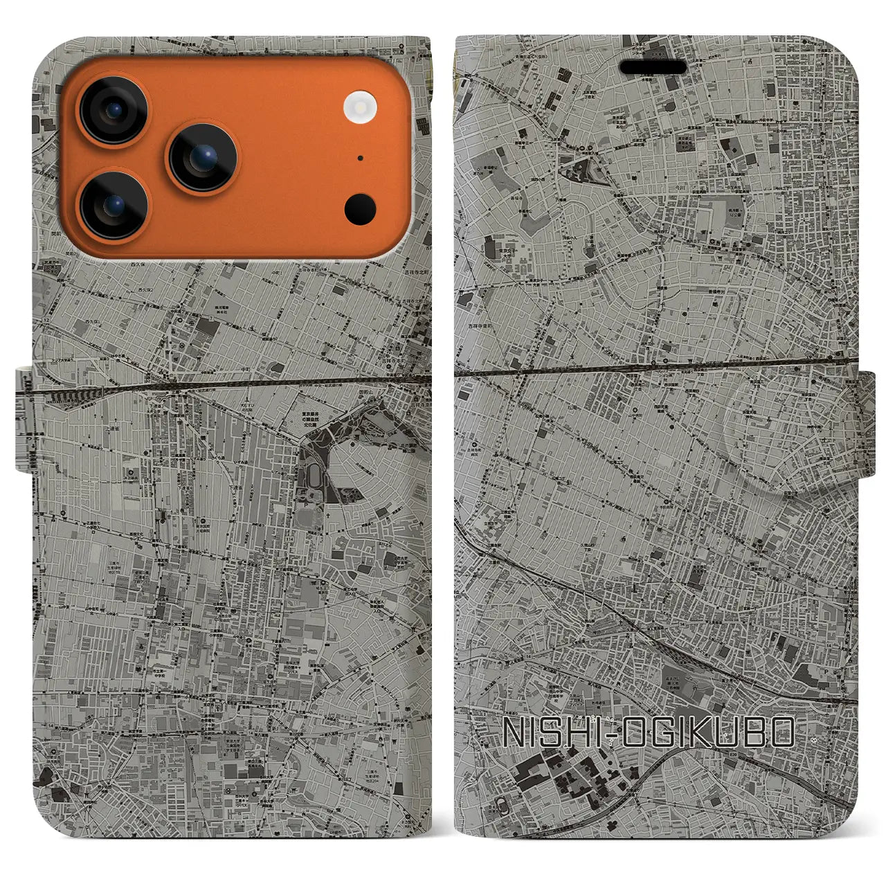 【西荻窪(東京都)】地図柄iPhoneケース(手帳タイプ)