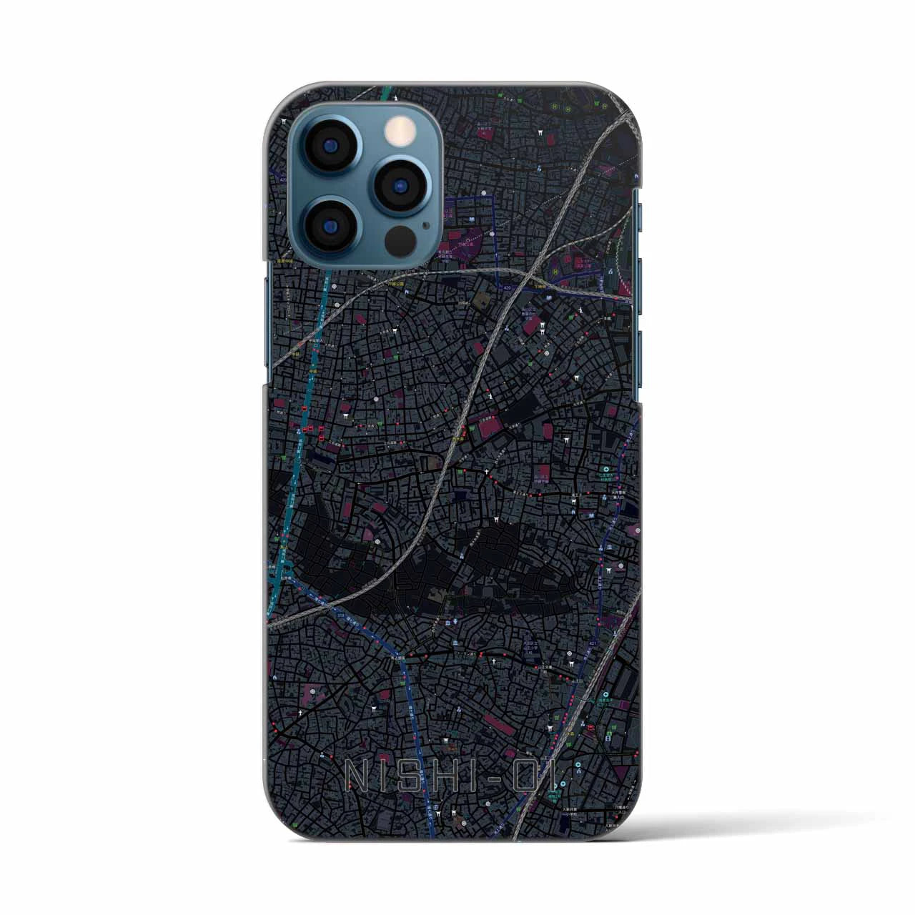 【西大井(東京都)】地図柄iPhoneケース(バックカバータイプ)